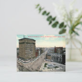 デトロイト、ウッドワード&ミシガンコーナー、ヴィンテージ ポストカード (スタンド正面)