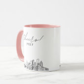 デトロイト スカイライン オーダーメイド ウェディング コーヒーマグ マグカップ (正面左)