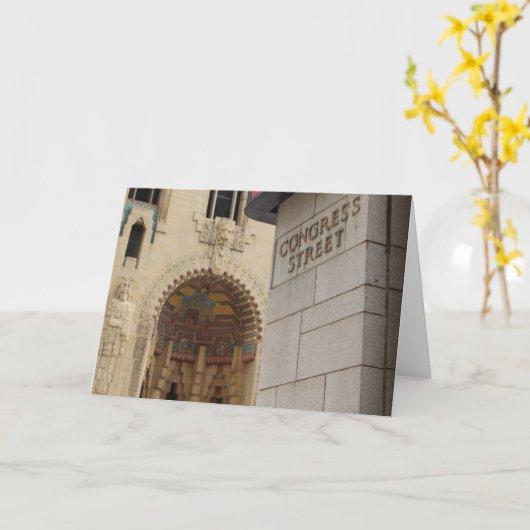 デトロイト、ミシガンのグリーティングカード カード (黄色い花)