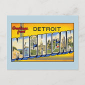 デトロイト・ミシガン州からのヴィンテージの挨拶 ポストカード (正面)