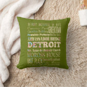 デトロイト、ミシガン州の魅力及び有名な場所 クッション (ブランケット)
