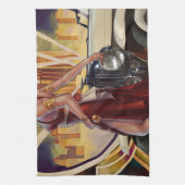 デトロイト、ミシガン州|モーター都市 キッチンタオル (縦)