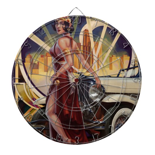 デトロイト、ミシガン州|モーター都市 ダーツボード (正面)