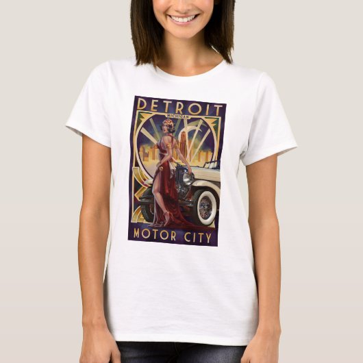 デトロイト、ミシガン州|モーター都市 Tシャツ (正面)
