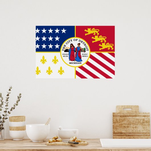 デトロイト、ミシガン州、統一された州 ポスター (キッチン)