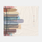 デトロイト、ミシガン州|都市スカイライン フリースブランケット (正面(横))