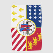 デトロイト（ミシガン）市旗 ゴルフタオル (正面)