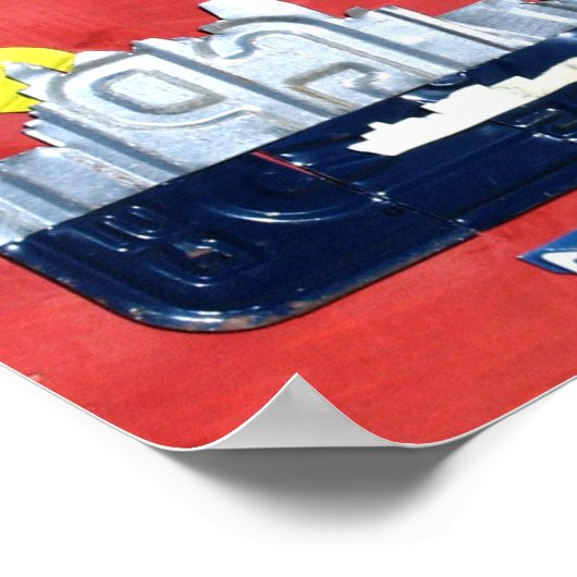 デトロイト：モータシティ免許プレート芸術 ポスター (角)