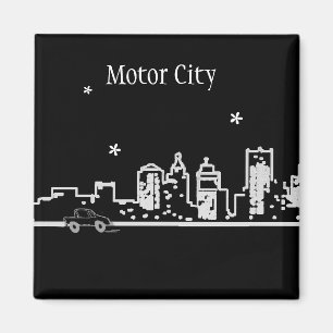 デトロイト-モーター都市-ミシガン州 マグネット