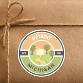 デトロイト 1701年設立 パーク サークル ステッカー シール