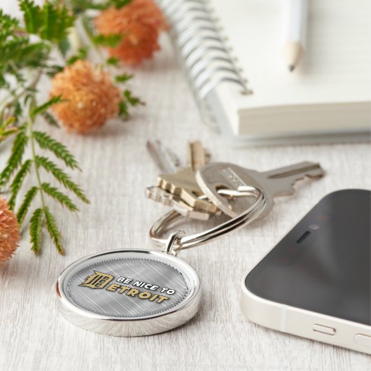 デトロイトkeychainに素晴らしいがあって下さい キーホルダー (側面)