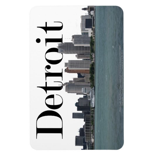 デトロイトMIスカイラインとデトロイトの空 マグネット (縦)