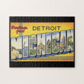 デトロイトMichigan_Vintage旅行からの挨拶 ジグソーパズル (横)