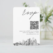 デトロイトQRコード結婚の小さなRSVP エンクロージャーカード (スタンド正面)