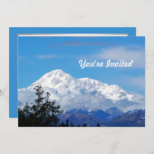 デナリアラスカマウンテンスノーフォト誕生日 招待状 (正面/裏面)