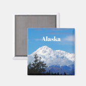 デナリアラスカマウンテンスノー写真 マグネット (正面/裏面)