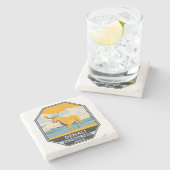 デナリナショナルパークアラスカムースヴィンテージ ストーンコースター (横)