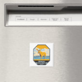 デナリナショナルパークアラスカムースヴィンテージ マグネット (インサイチュ (食洗機))