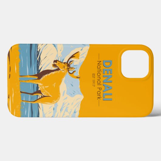 デナリナショナルパークアラスカムースヴィンテージ Case-Mate iPhoneケース (裏面 (横))