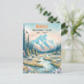 デナリナショナルパークアラスカ山ハンドドロッド ポストカード (スタンド正面)