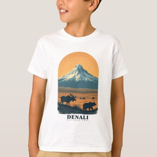 デナリナショナルパークヴィンテージレトロ Tシャツ (正面)