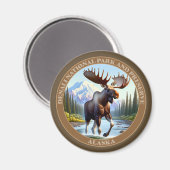 デナリ国立公園とアラスカを守る マグネット (正面/裏面)