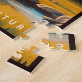 デナリ国立公園アラスカマウンテン景観スキー ジグソーパズル (側面)