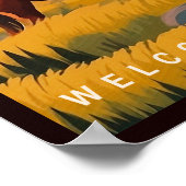 デナリ国立公園アラスカマウンテン景観スキー ポスター (角)