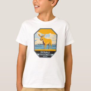 デナリ国立公園アラスカムースヴィンテージ Tシャツ