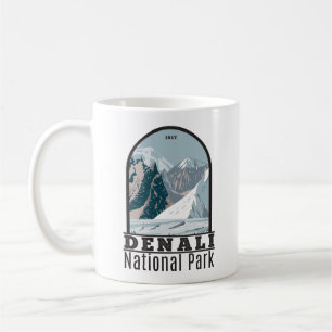 デナリ国立公園アラスカ山ハンターヴィンテージ コーヒーマグカップ