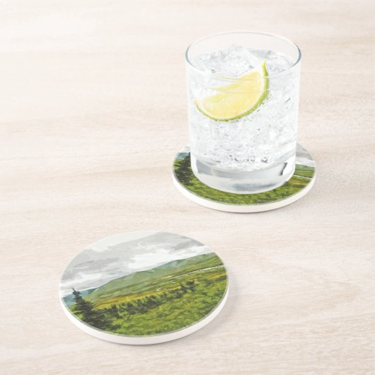 デナリ国立公園アラスカ抽象芸術 コースター (側面)