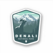 デナリ国立公園アラスカ |ダイカットのシール シール (正面)