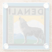 デナリ国立公園 オオカミ| ガラスコースター (裏面)