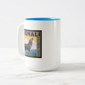 デナリ国立公園 オオカミ| ツートーンマグカップ (正面左)