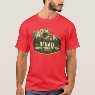 デナリ国立公園 保護区 アラスカ レトロ なデザイン Tシャツ