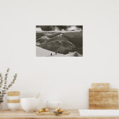 デナリ州アラスカレンジでのスキー ポスター (キッチン)