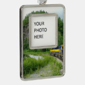 デナリ表現ア・アラスカ列車の休暇の写真 シルバープレートフレームオーナメント (右)