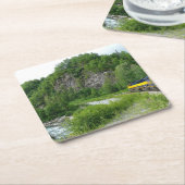 デナリ表現ア・アラスカ列車の休暇の写真 スクエアペーパーコースター (アングル)