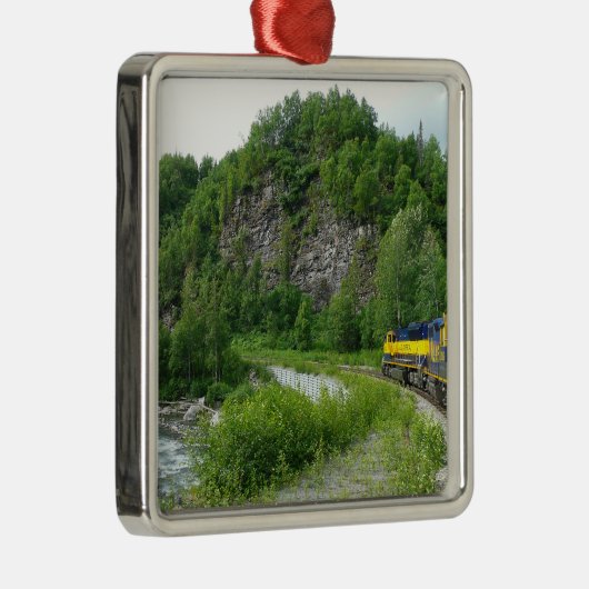 デナリ表現ア・アラスカ列車の休暇の写真 メタルオーナメント (右)