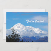 デナリ アラスカ 山 雪 フォト 誕生日 招待状 (正面)
