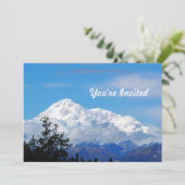 デナリ アラスカ 山 雪 フォト 誕生日 招待状 (スタンド正面)