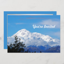 デナリ アラスカ 山 雪 フォト 誕生日 招待状