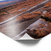 デナリ、アラスカ、雪の山々のキャップ、秋、写真 フォトプリント            (角)