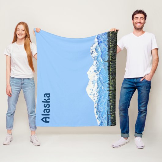 デナリ(マッキンリー山) フリースブランケット (インサイチュ)