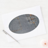 デニウム生地の背景オーバルシール 楕円形シール (封筒)