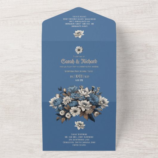 デニエレガントムと海軍のフローラをすべて1回の投資で実現 オールインワン招待状 (外側)