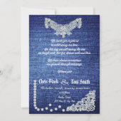 デニコンテンポラリーム、ピアルズ、レースの結婚式の招待 招待状 (正面)