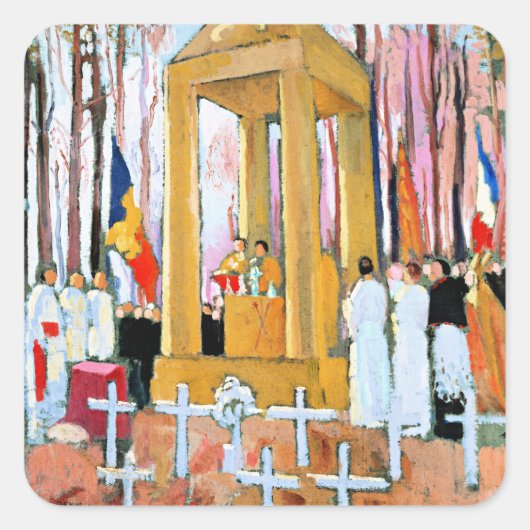 デニス – アーネスト・プシチャリの墓の前のミサ スクエアシール (正面)