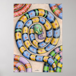 デニス・ガストンアートのアルファベットスネークポスター ポスター