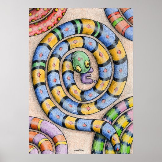 デニス・ガストンアートのアルファベットスネークポスター ポスター (正面)